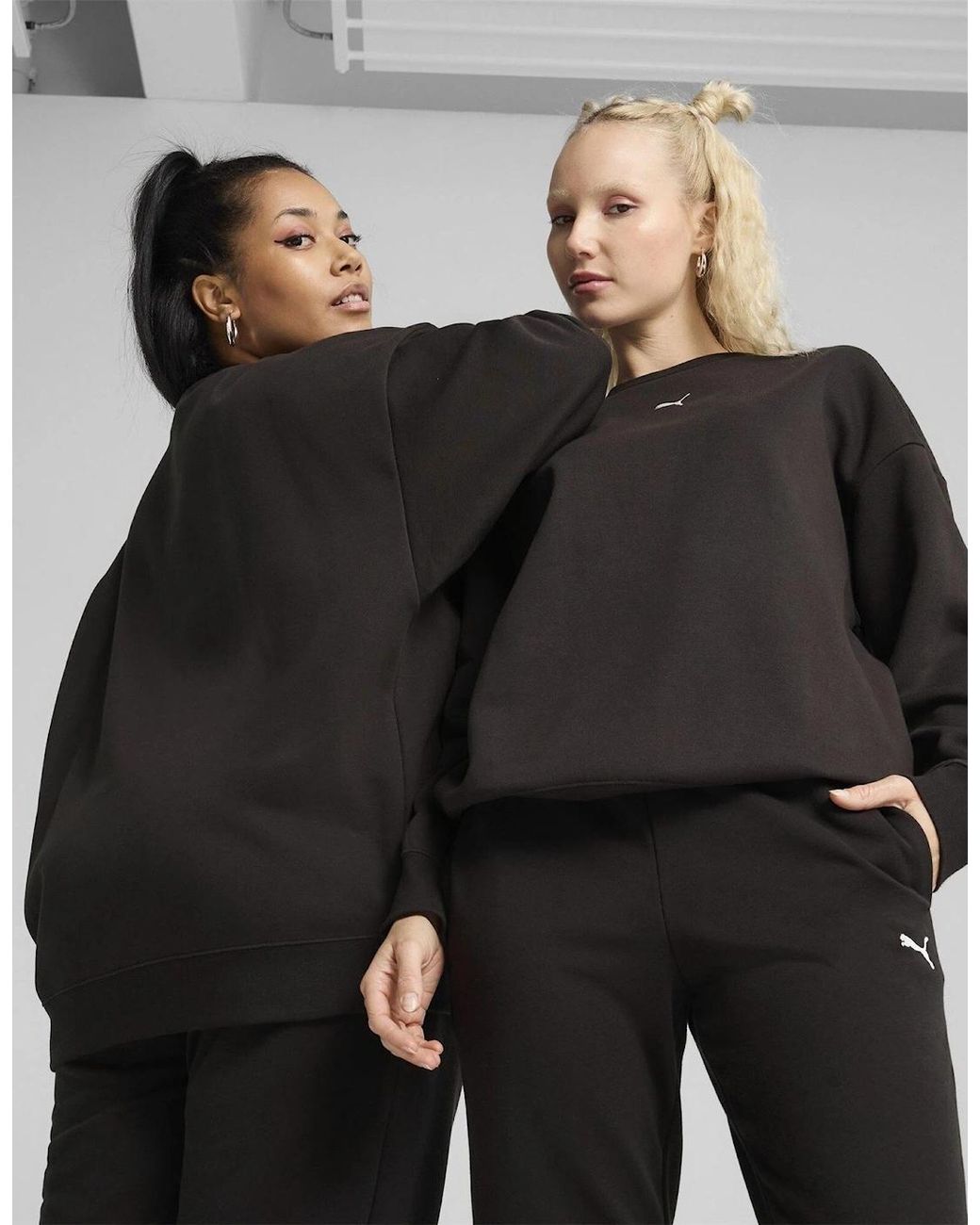 PUMA Black Oversized Sweatshirt