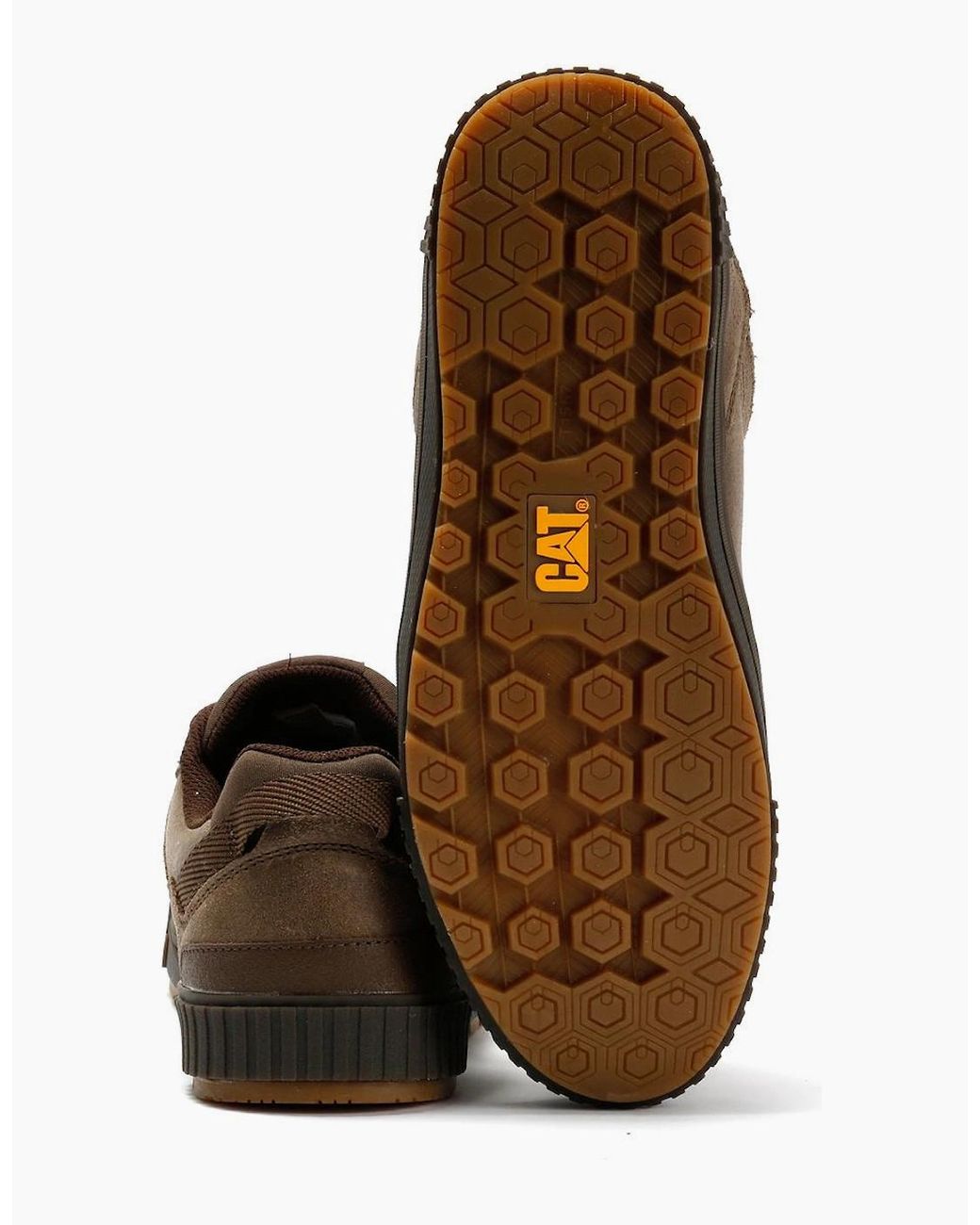 Caterpillar Brown Axiom Waxy Leather Cub Lace-Up Shoes for men