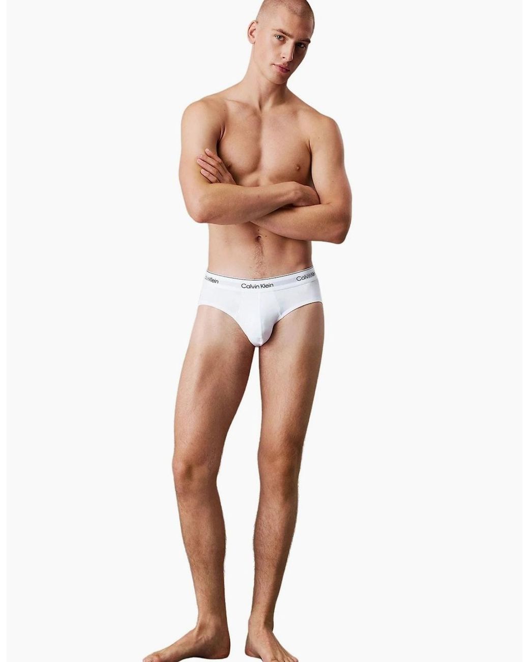 Calvin Klein White 3-Pack Icon Cotton Stretch Briefs for men