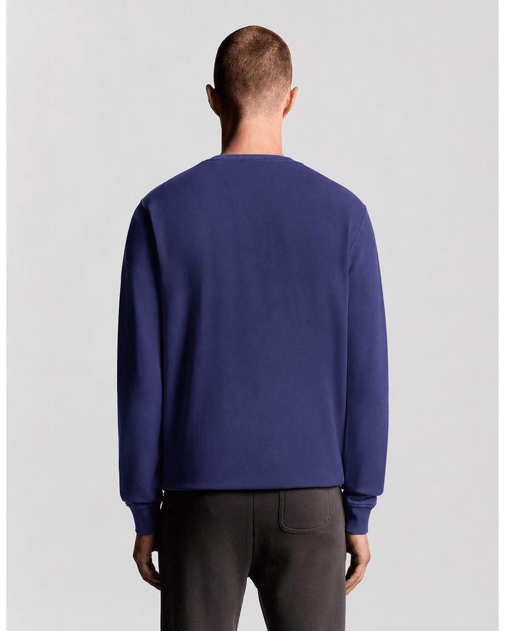 Lyle & Scott Blue Cotton Crew Neck Sweatshirt for men