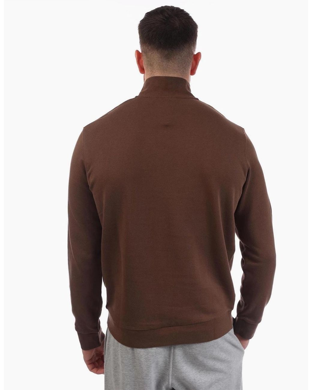 Lyle & Scott Brown Quarter Zip Sweatshirt for men