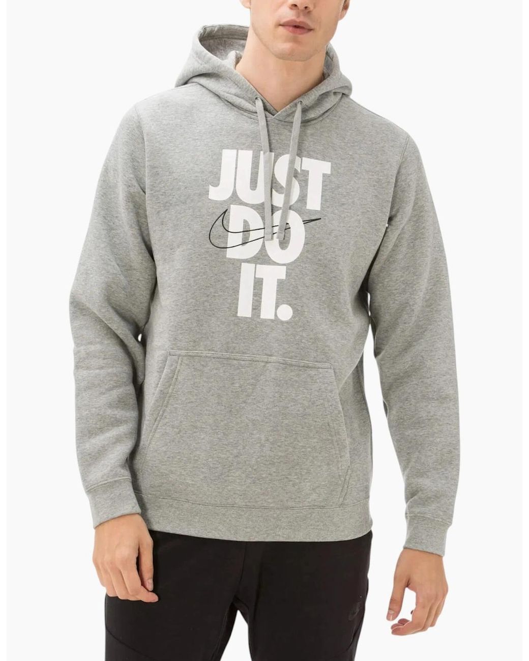 Nike Gray Hoodie Soft Fleece Sportswear Pullover Hoody Hybrid Hooded Sweatshirts for men