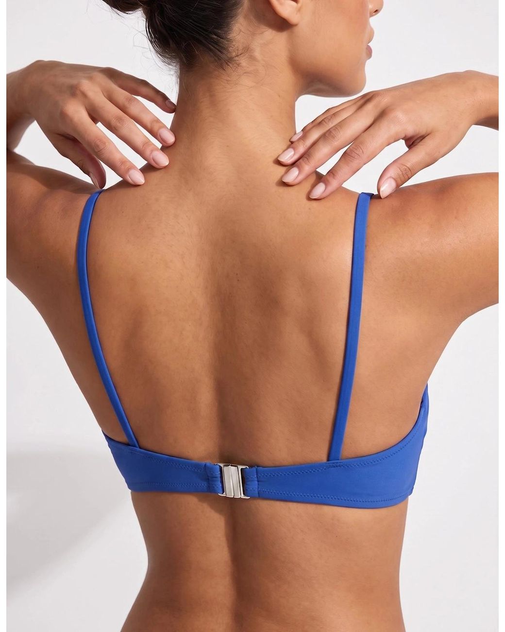 Oceanus Blue Daphne Rose Bikini Top