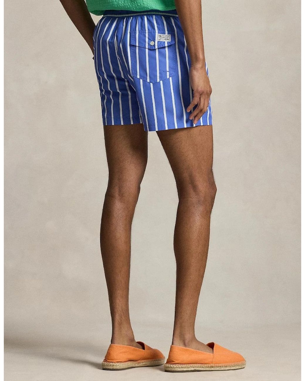 Polo Ralph Lauren Blue Wide Stripe Swim Shorts 002 for men