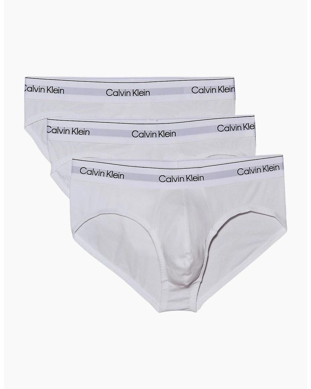 Calvin Klein White 3-Pack Icon Cotton Stretch Briefs for men