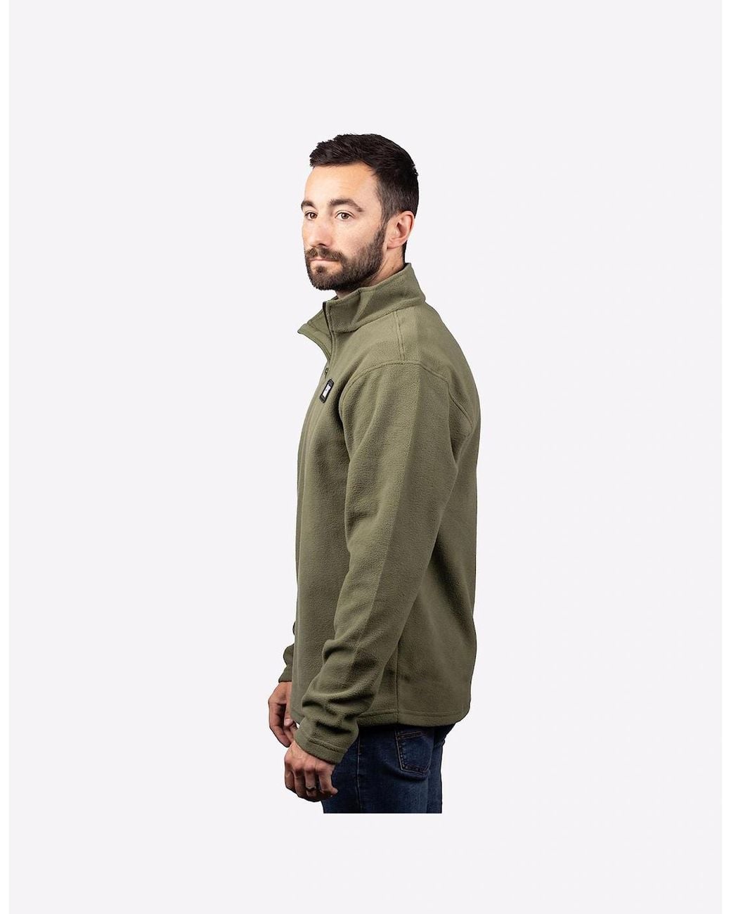 Caterpillar Green Microfleece Quarter Zip Chive for men