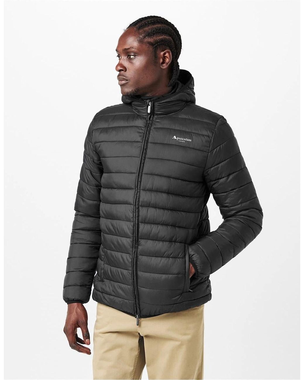 Aquascutum Black Puffer Jacket for men