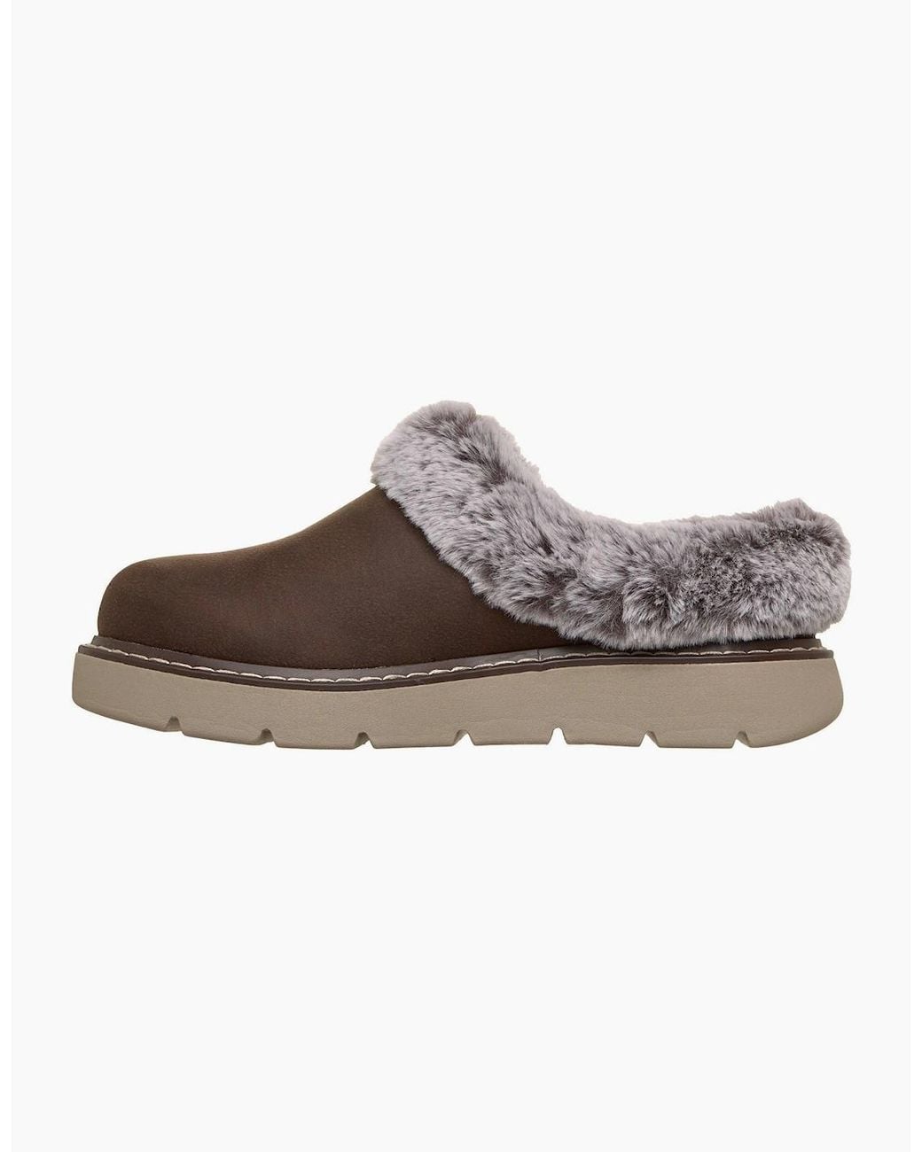 Skechers Brown Keepsakes Lite Cozy Blend Textile Chocolate Slippers