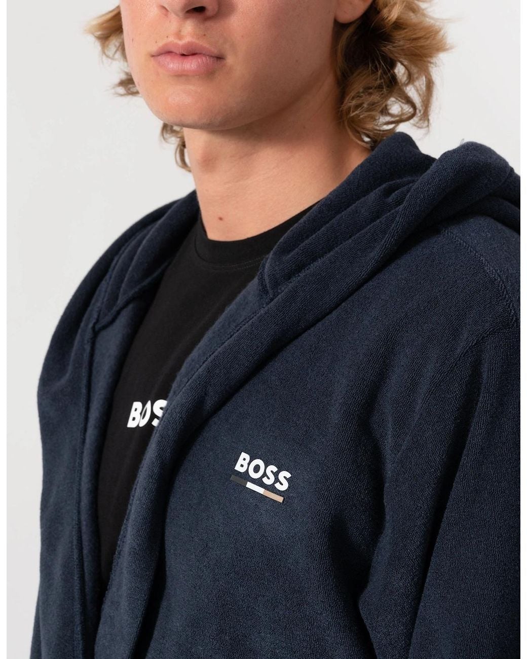 Boss Blue Boss Cotton Terry Robe for men