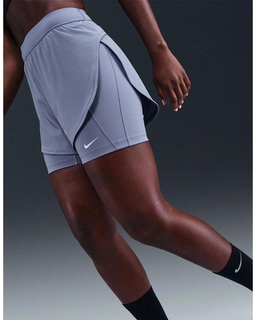 Nike Blue Universal Solid Athletic Shorts With Elasticated Waistband