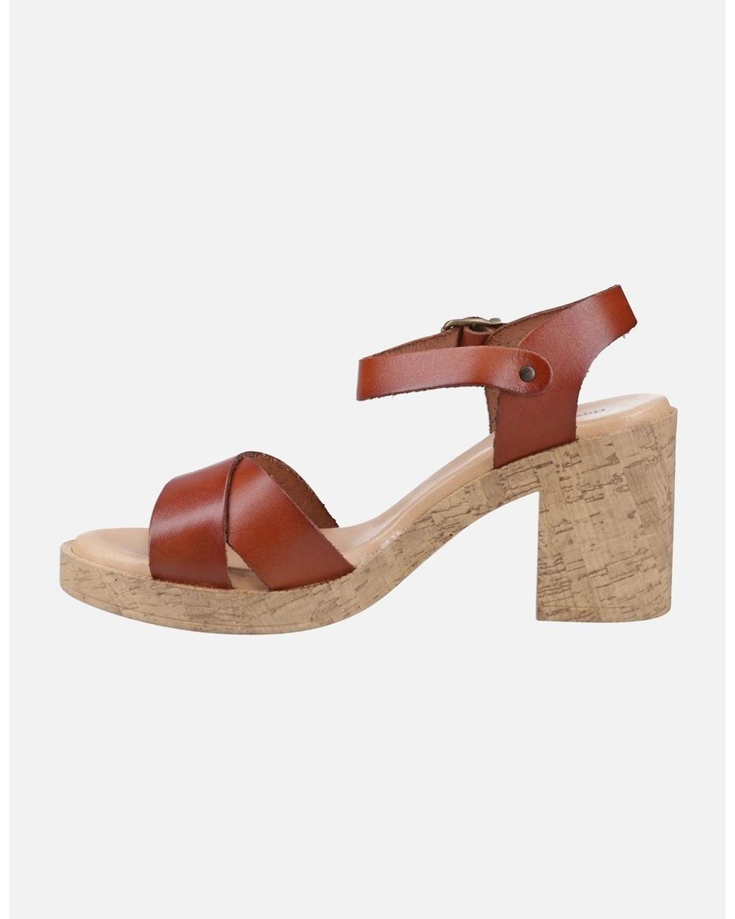Hush Puppies Pink Georgia Cork Leather Tan Sandals