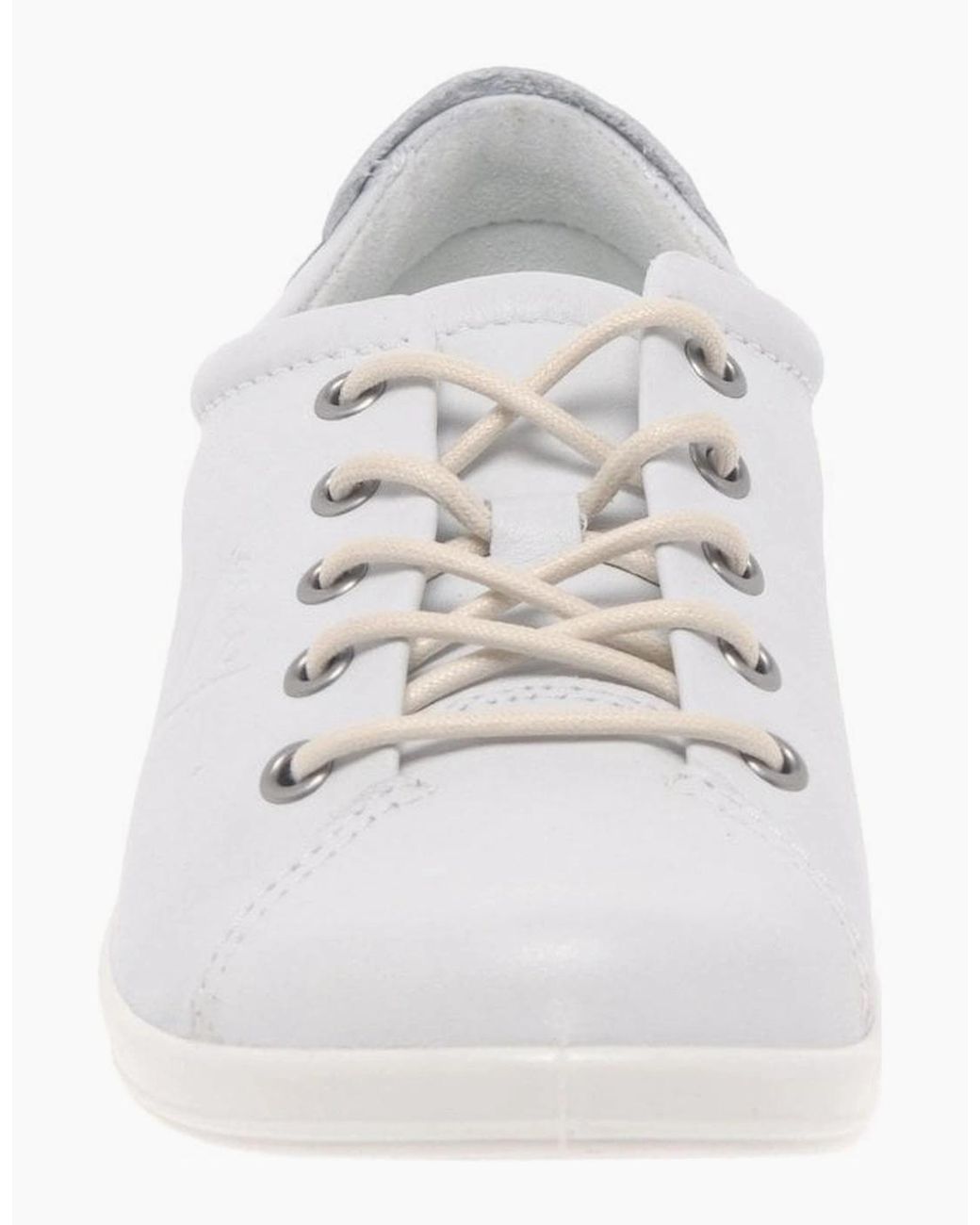 Ecco White Soft 2 Lace Casual Shoes