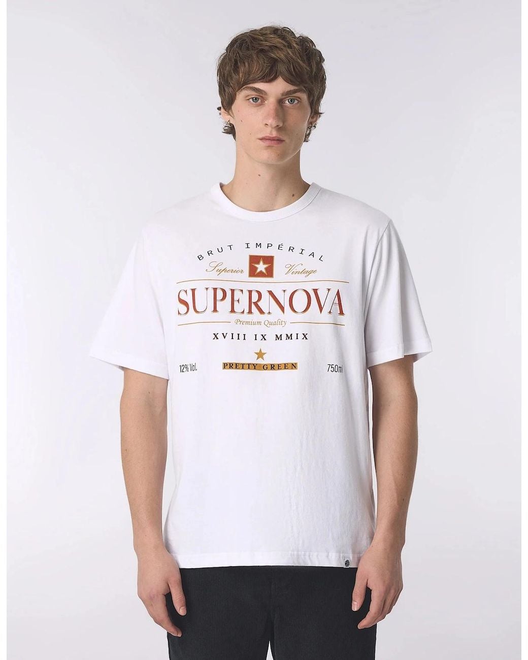 Pretty Green White Supernova T-Shirt for men
