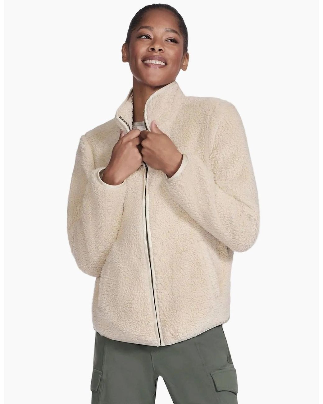 Skechers Skech-Sherpa Jacket Natural Fleece Jackets