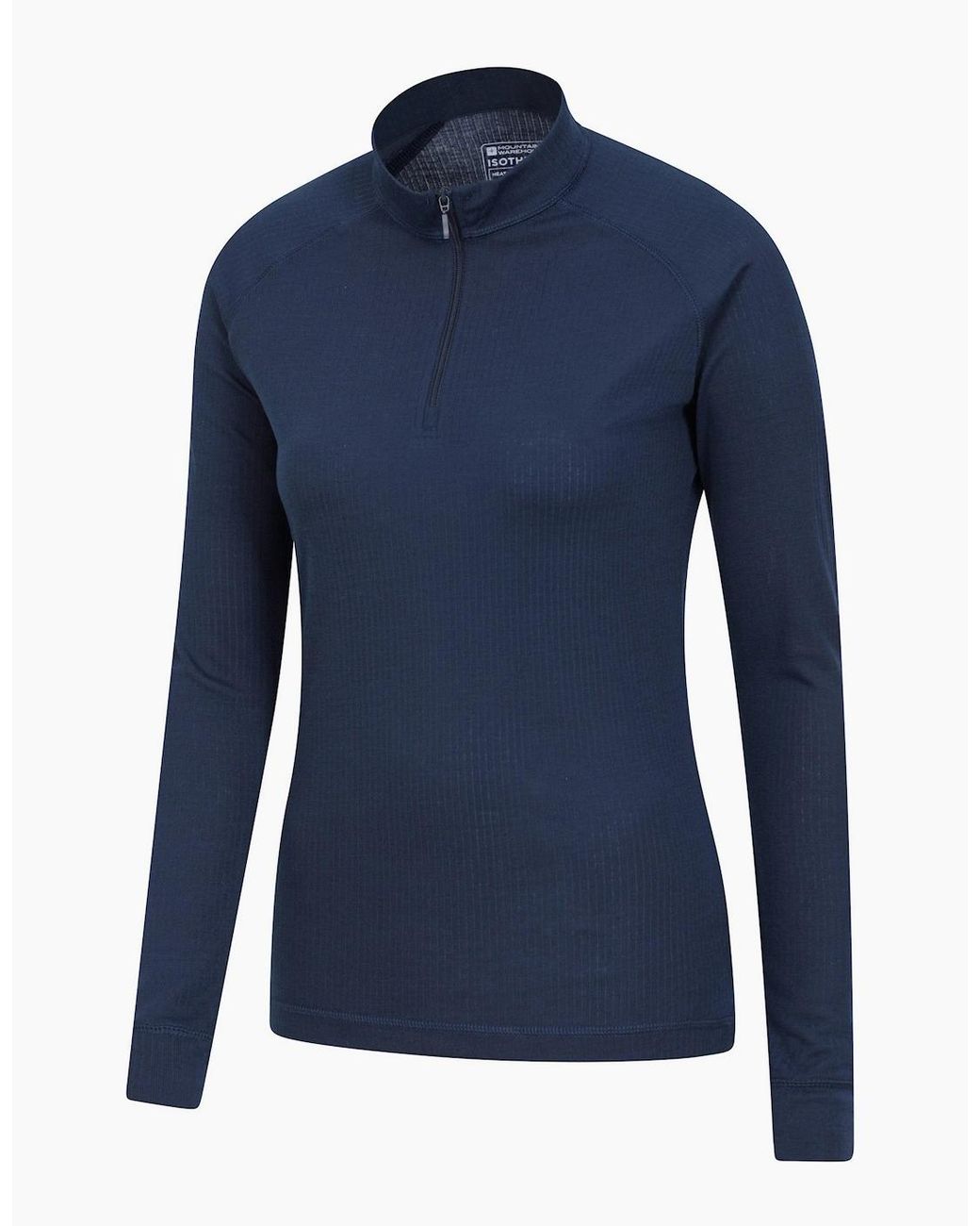 Mountain Warehouse Blue Ladies Talus Zip Neck Long-Sleeved Thermal Top
