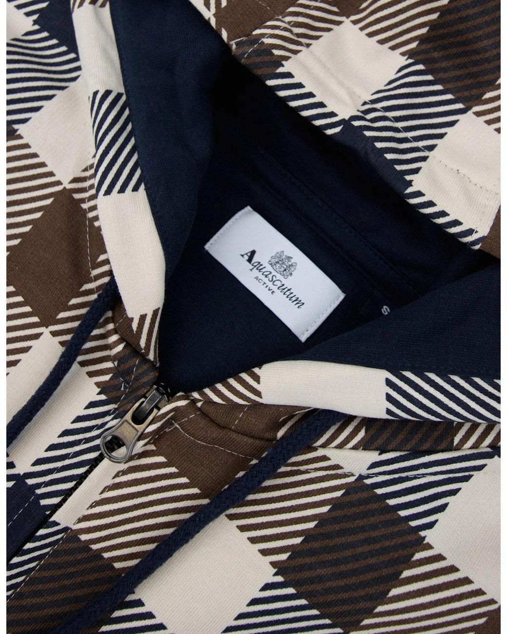 Aquascutum Blue Macro Iconic Hoodie 11 for men