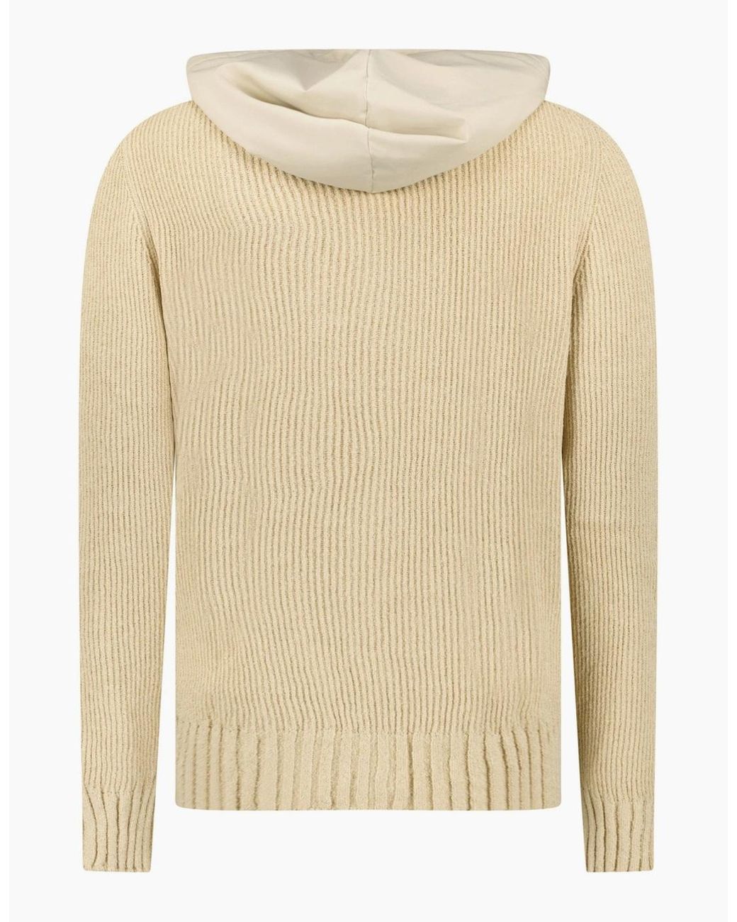 Gran Sasso Natural Ribbed Zip-Up Hoodie for men