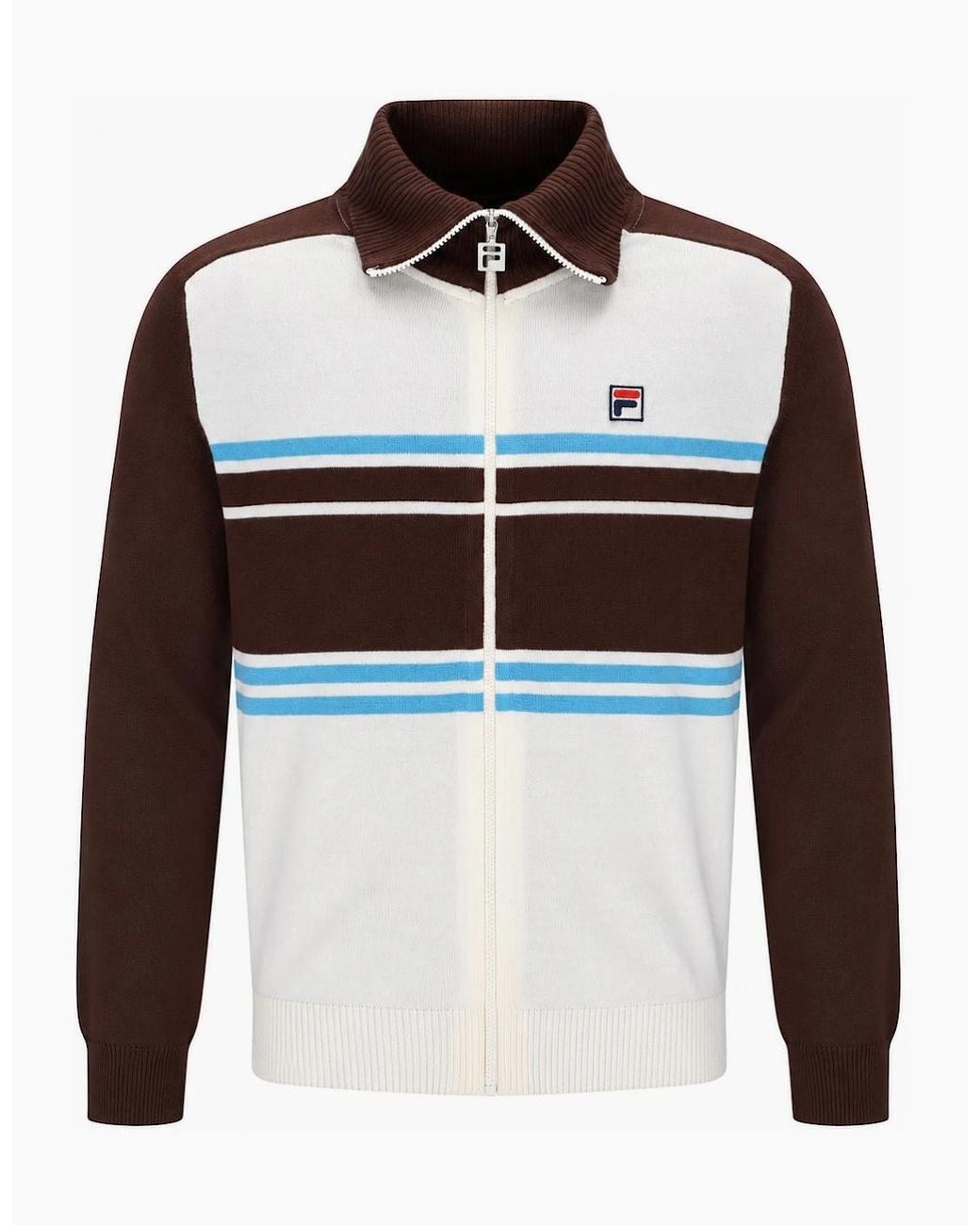 Fila Multicolor Lena Full Zip Knit Jumper Gardenia/Fudge/Azure for men