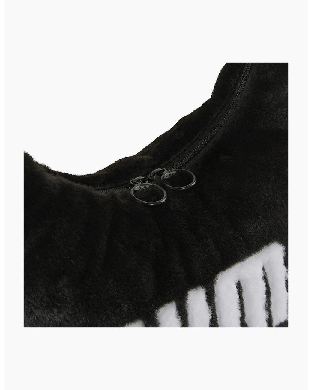 PUMA Black Up Faux Fur Slouchy Hobo Bag