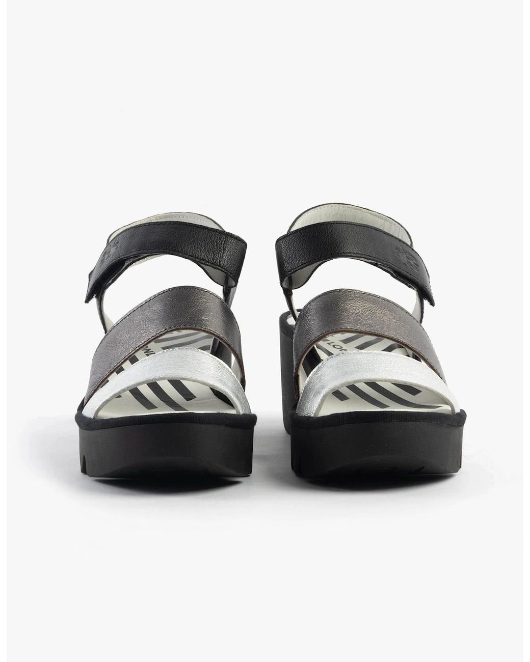 Fly London White Bexy575Fly Sandals/Graphite