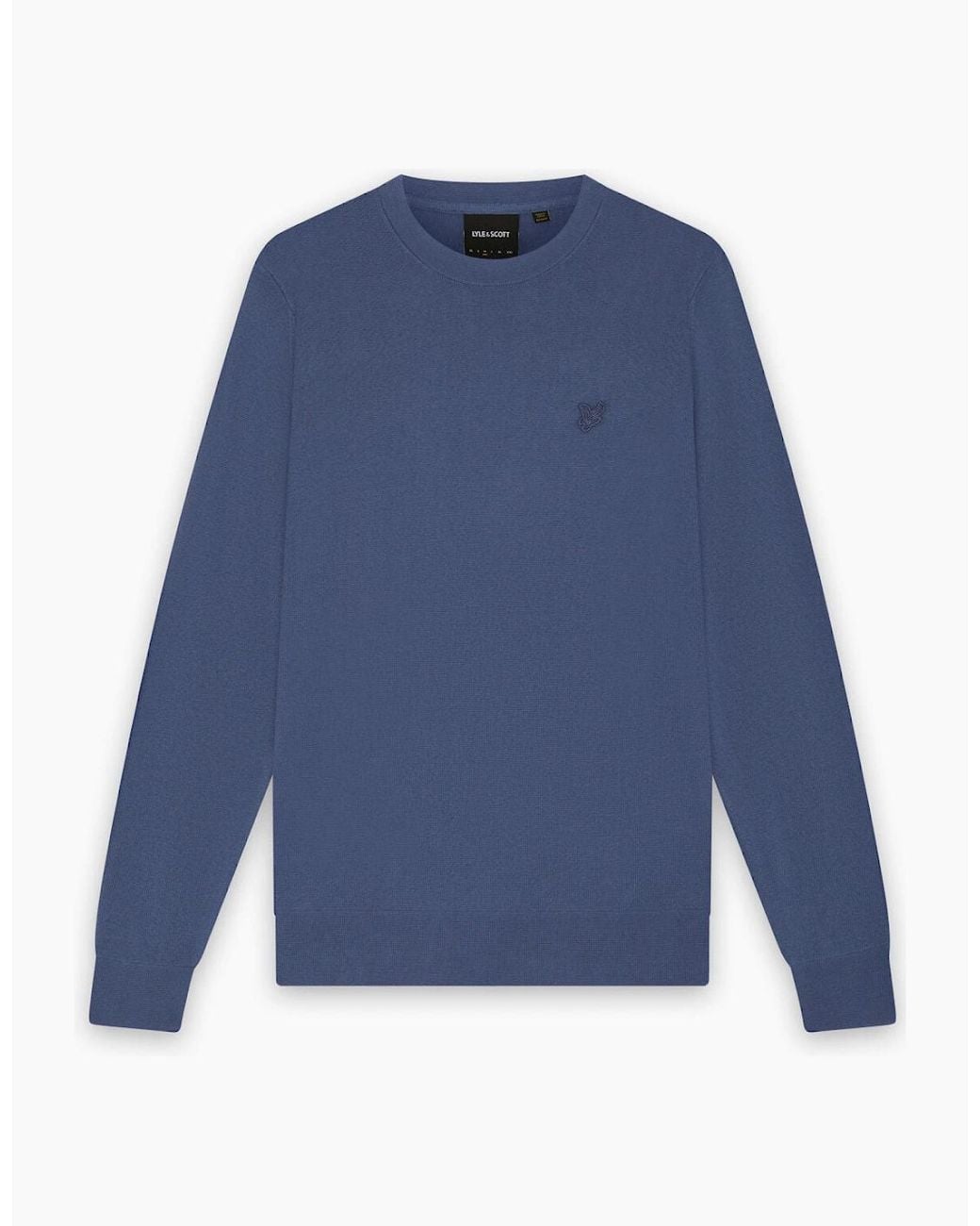 Lyle & Scott Blue Superfine Cotton Crew Neck Jumper for men