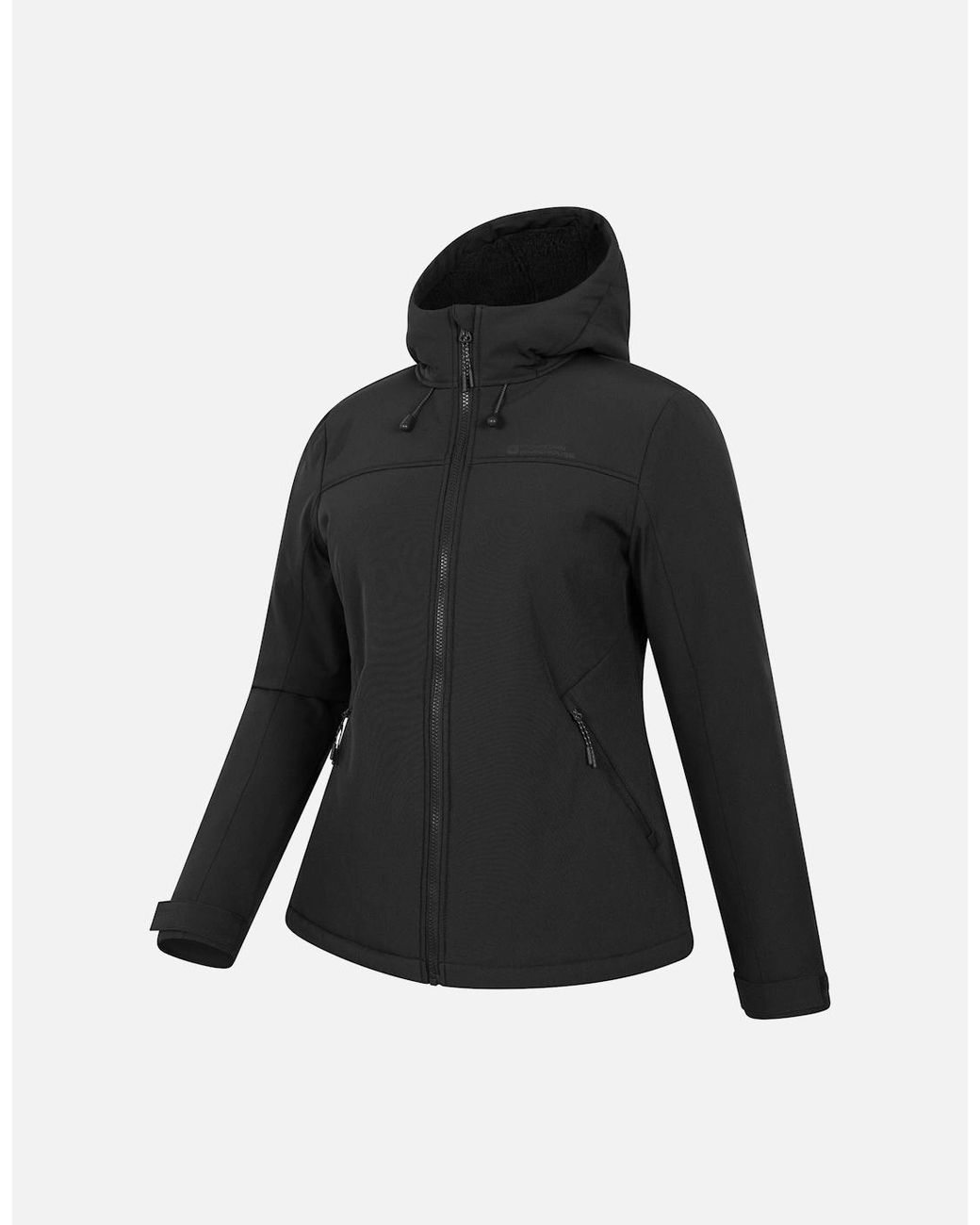 Mountain Warehouse Black Ladies Fern Softshell Faux Fur Lined Jacket