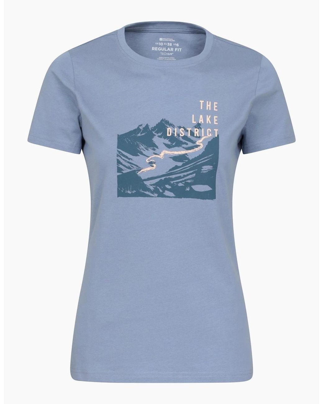 Mountain Warehouse Blue Printed Cotton Lightweight Regular Short-Sleeved T-Shirt