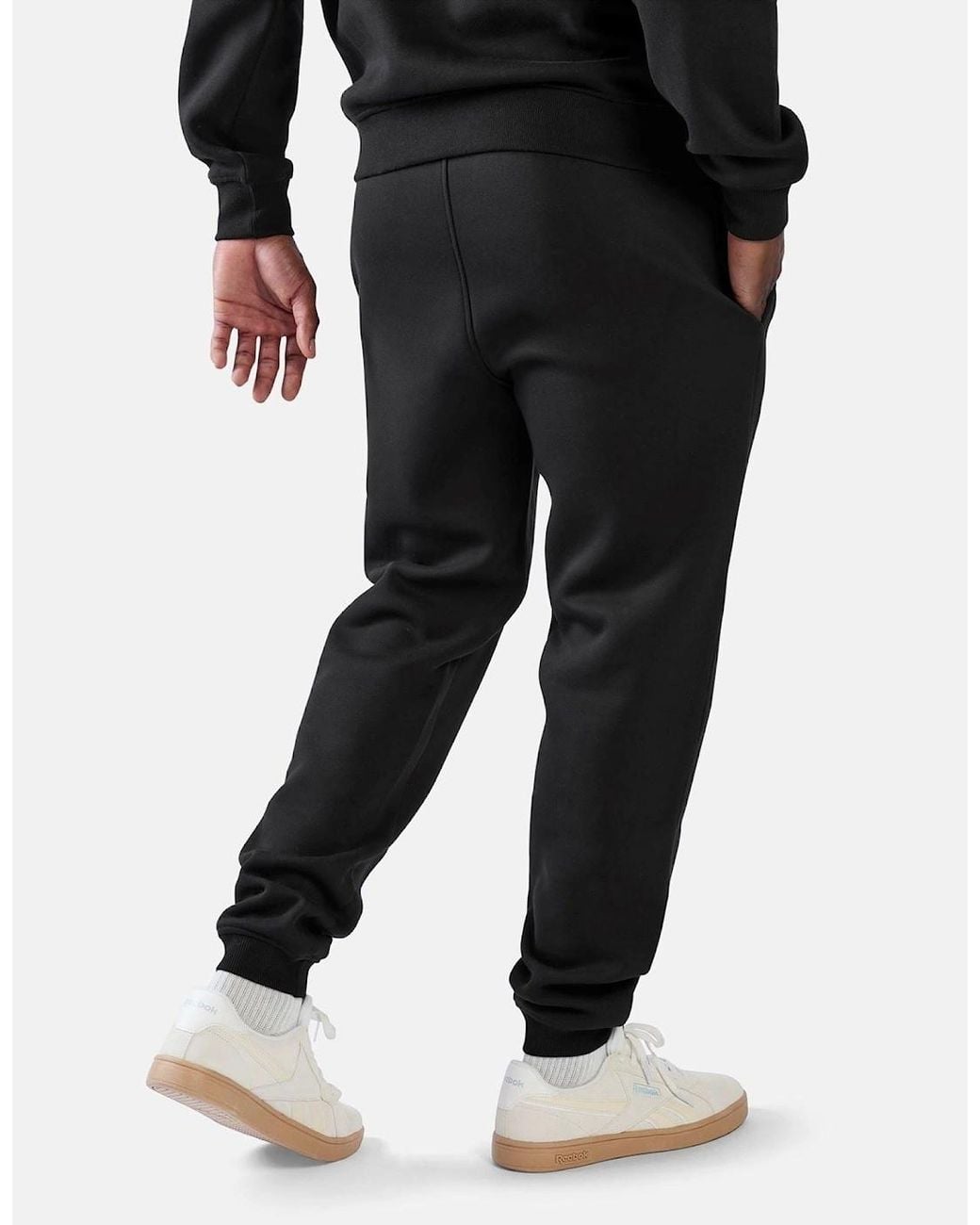 Reebok Black Id 2-Colour Logo Cuffed Joggers Cotton Joggers for men