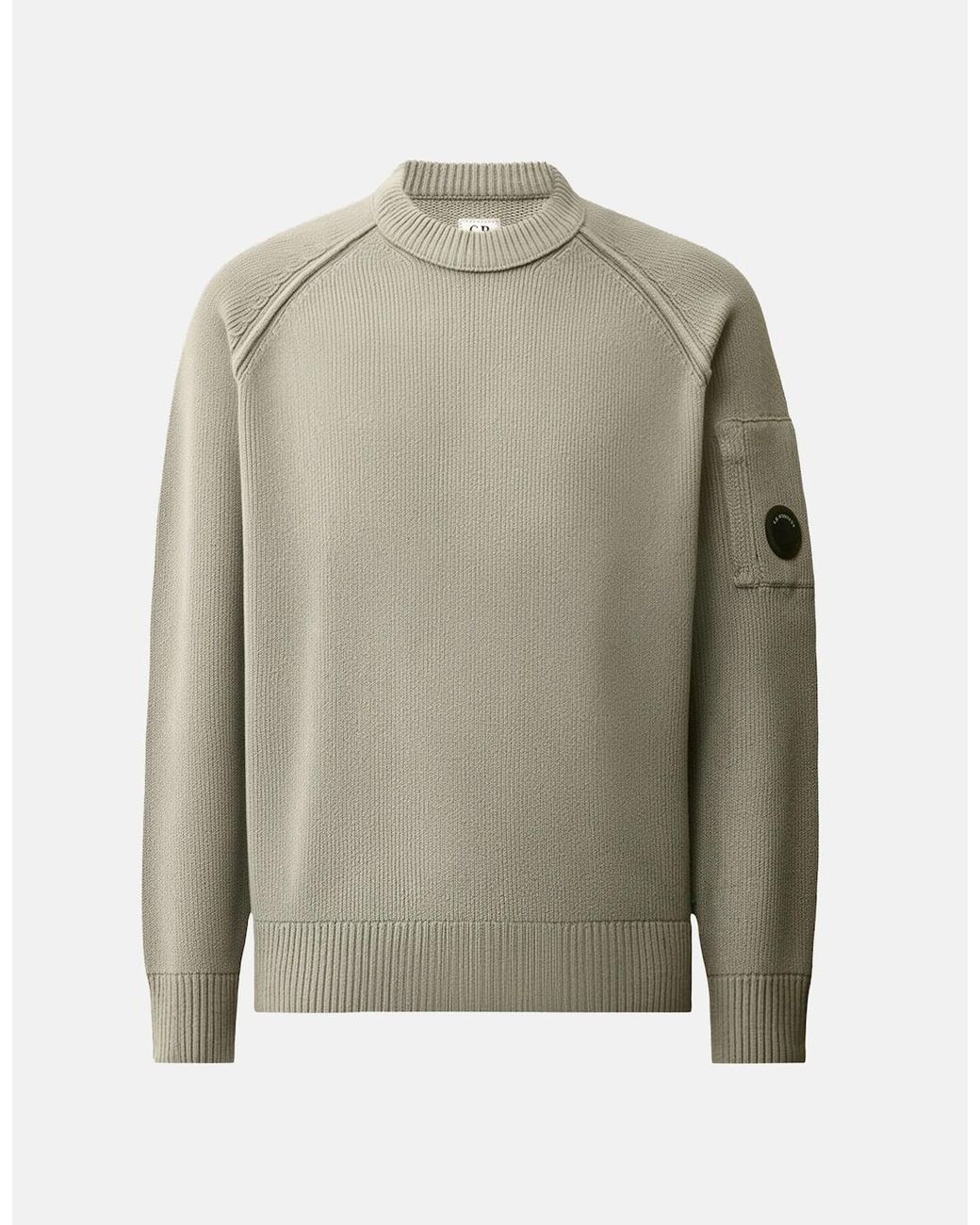 C P Company Natural Chenille Cotton Lens Sweater for men