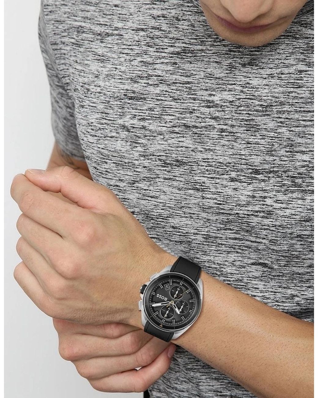 Boss Black Volane Rubber Strap Watch for men