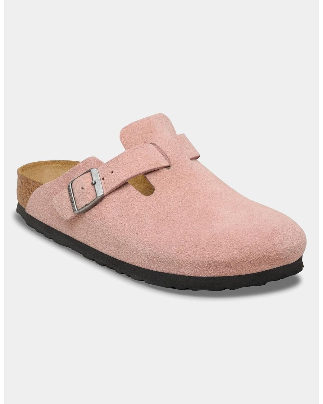 Birkenstock Boston Pink Suede Leather Clogs