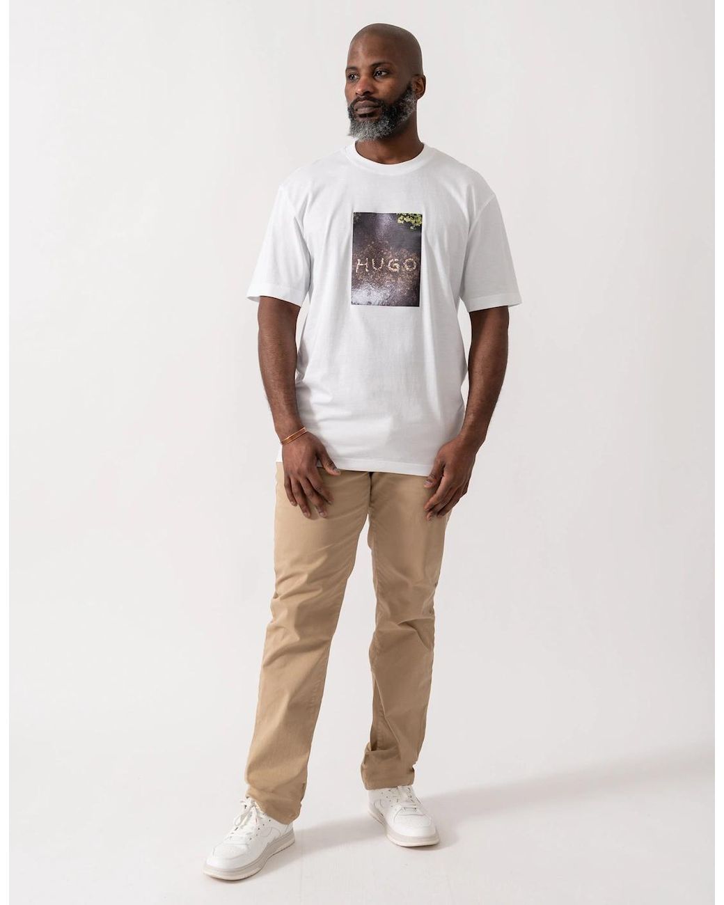 Boss White Hugo Doreston Graphic T-Shirt for men