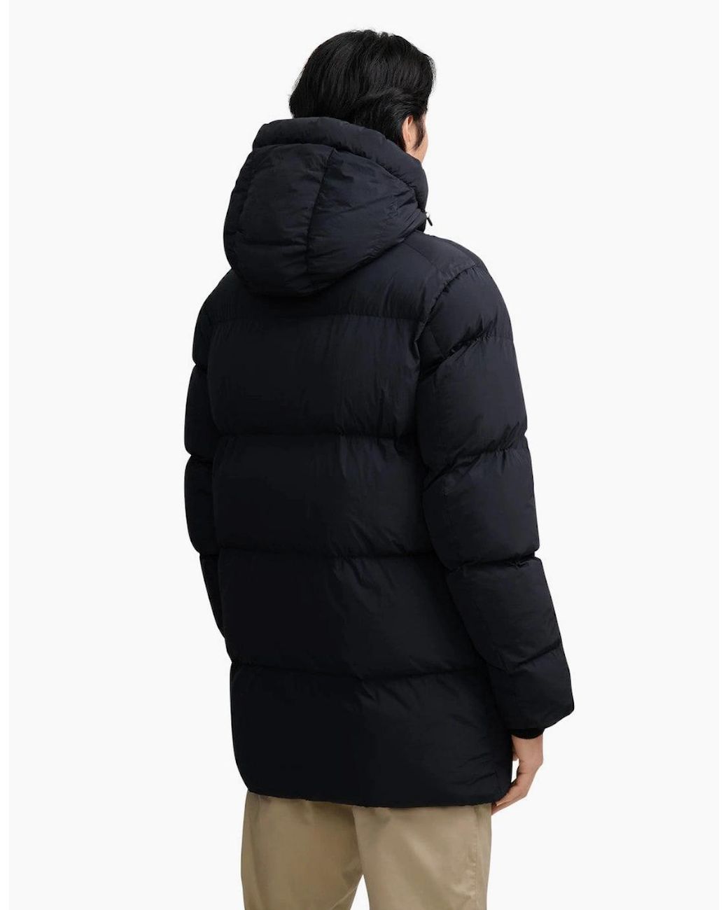 Sandbanks Black Patch Pocket Mid Puffer for men