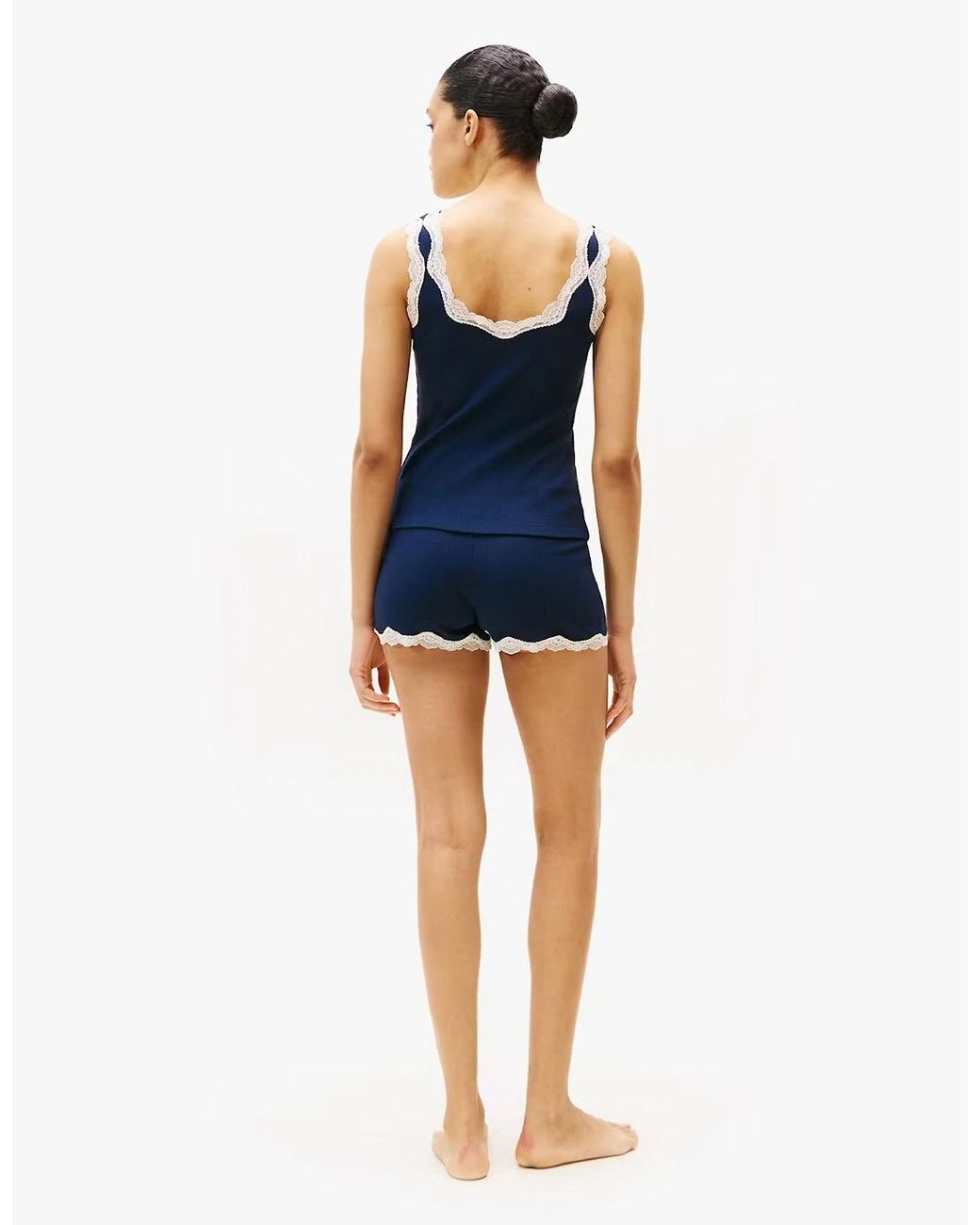 Tommy Hilfiger Blue Lace Cami Short Pj Set Dark Night
