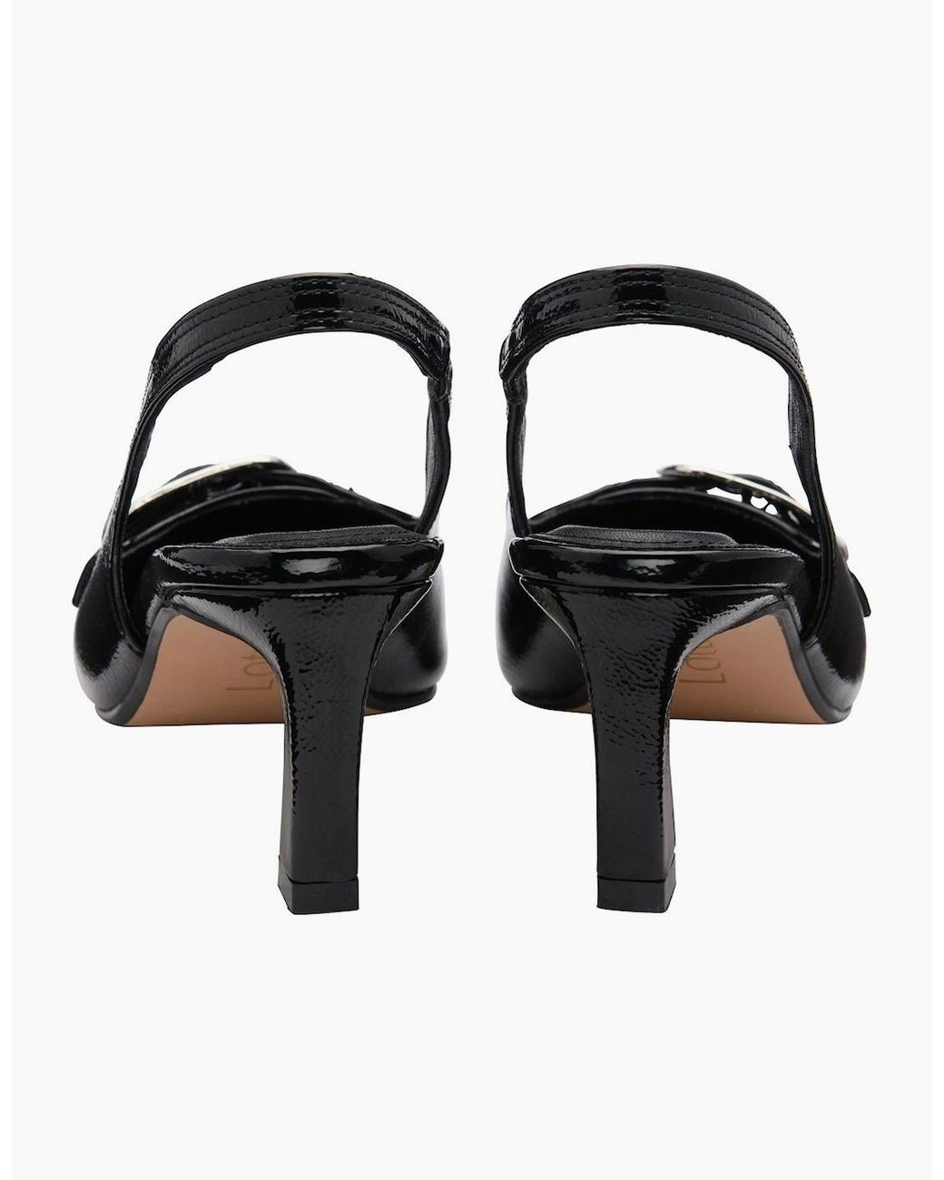 Lotus Black Rida Slingback Court Shoes