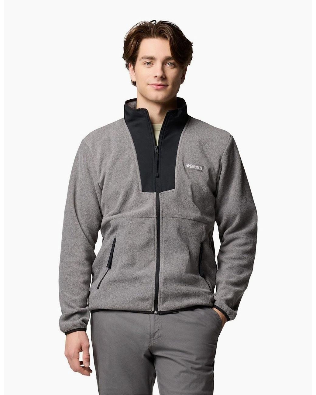 Columbia Gray Sequoia Grove Full Zip Fleece Jacket for men