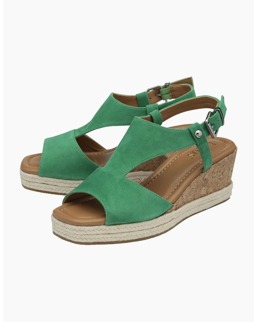 Lotus Green Madalene Wedge Sandals