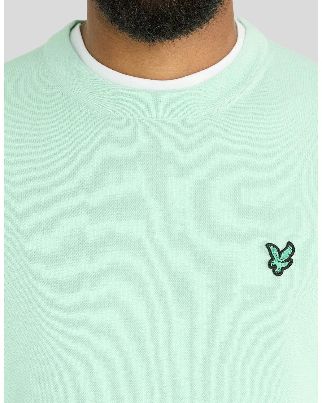 Lyle & Scott Green Eagle Cotton Blend Crew Neck Sweatshirt for men