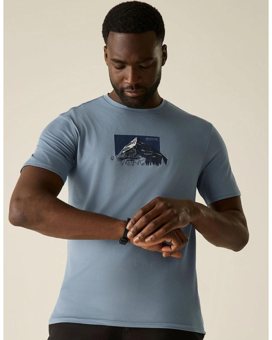 Regatta Blue Fingal Mountain Range T-Shirt for men