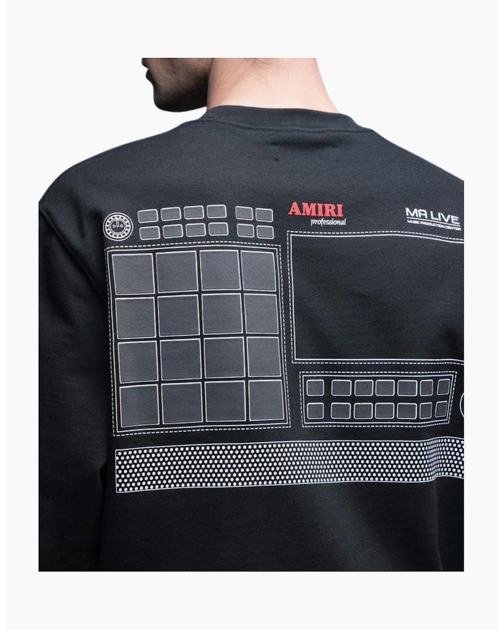 Amiri Black Drum Machine Crewneck Jumper for men