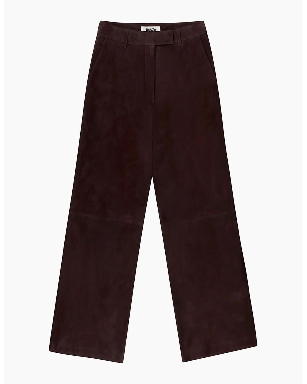 Ro&zo Brown Chocolate Suede Wide Leg Trousers