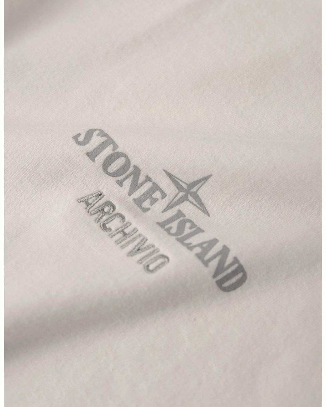 Stone Island White Branded 2100033 T-Shirt Cream for men