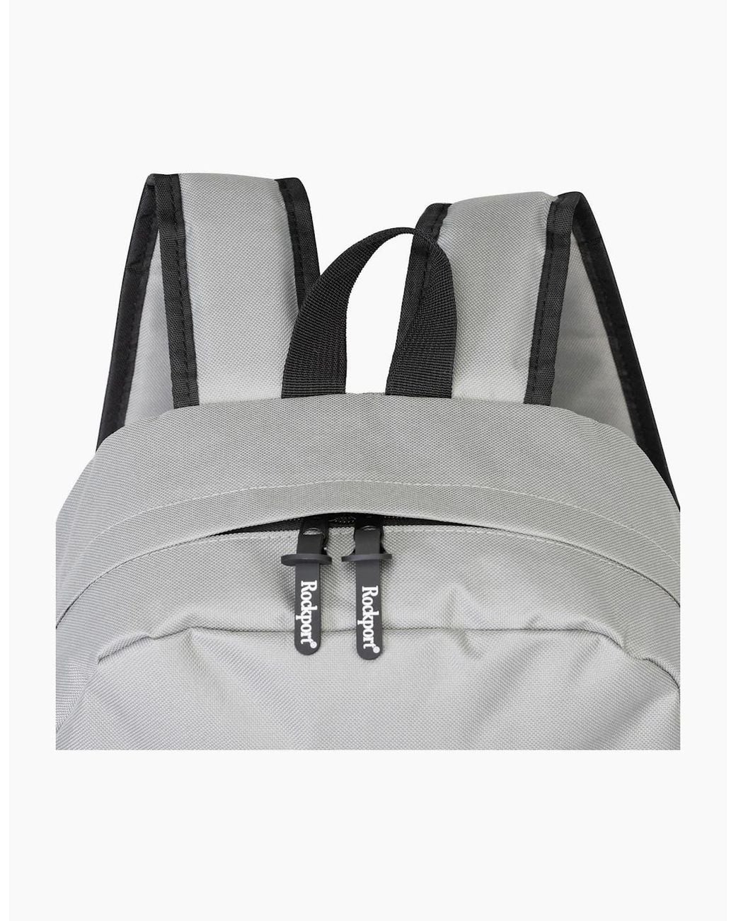 Rockport Gray Solid Patterned Med Backpack With Logo for men