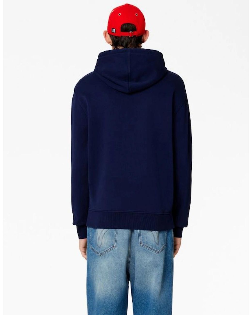 AMI Blue Logo Hoodie for men