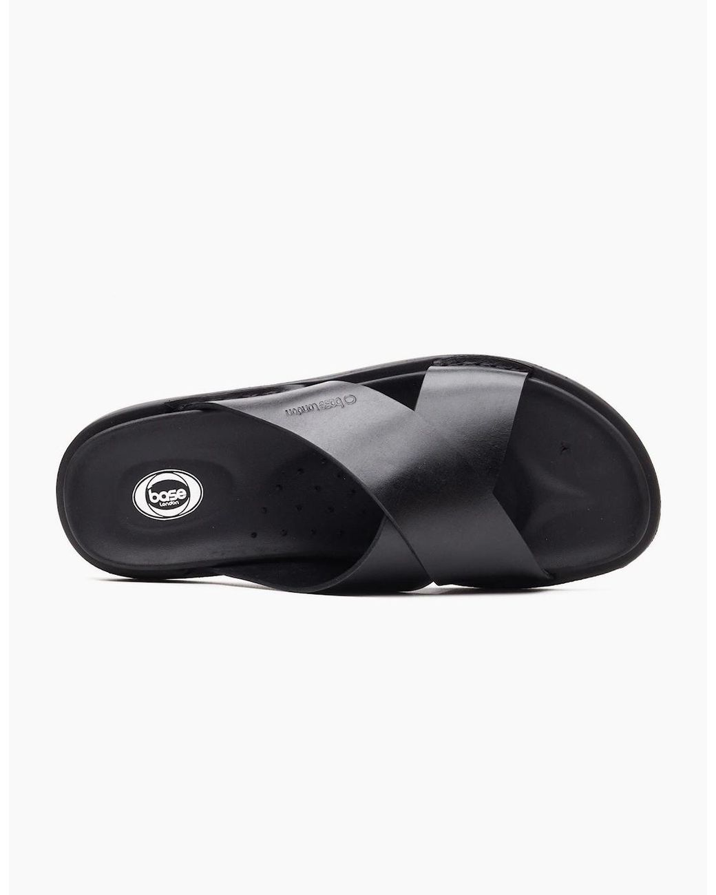 Base London Black London Drift Leather Sandals for men