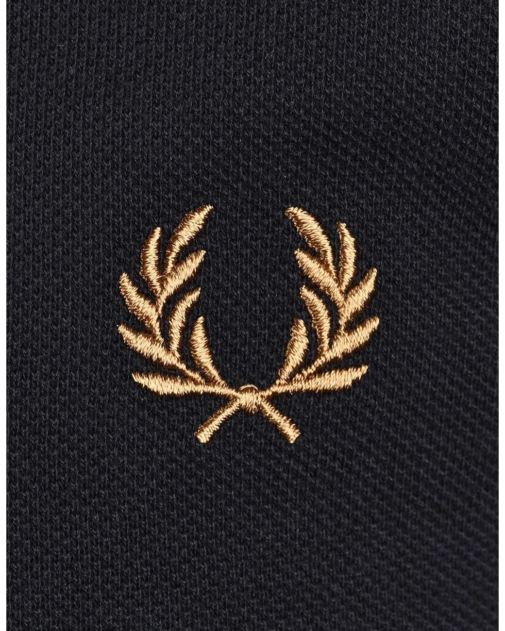 Fred Perry Black Twin Tipped Polo Blk/Snowwht/Brnz for men