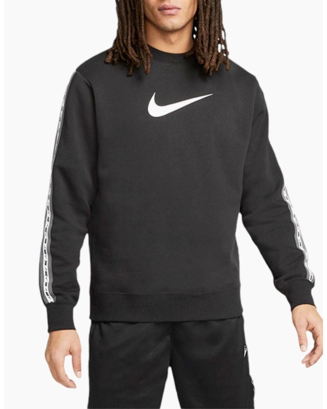 Nike Black Repeat Sweatshirts Casual Gym Sports Pullover Jumper Top for men