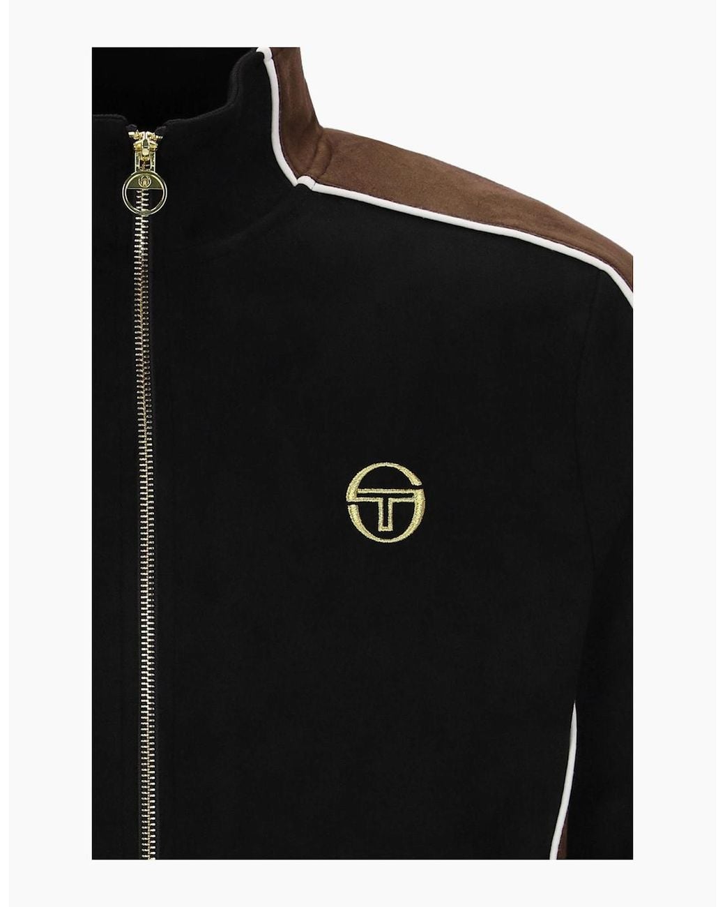 Sergio Tacchini Black Contrasto Track Top/Potting Soil/Gardenia for men