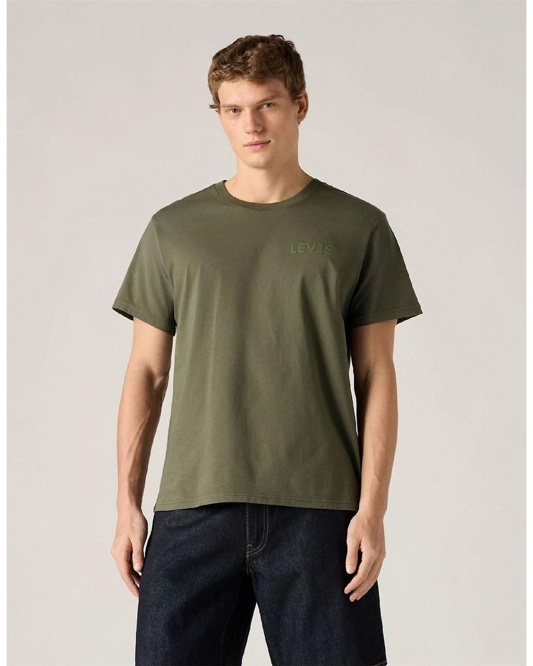 Levi's Green Levi's Headline Logo Cotton Relaxed Fit T-Shirt for men