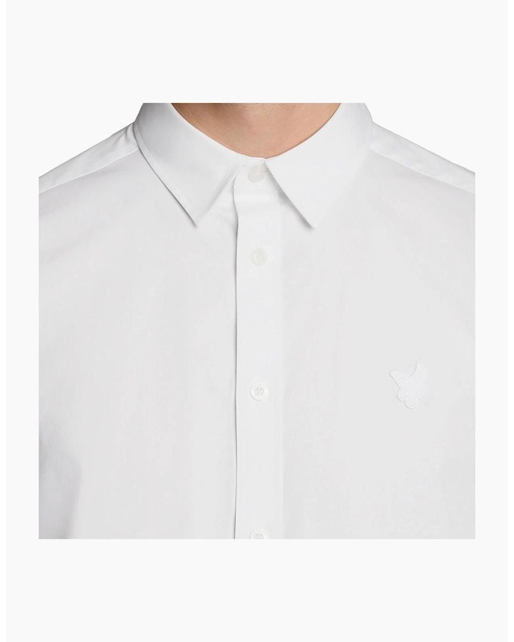 Lyle & Scott White Lyle & Scott Tonal Easy Care Poplin Shirt for men